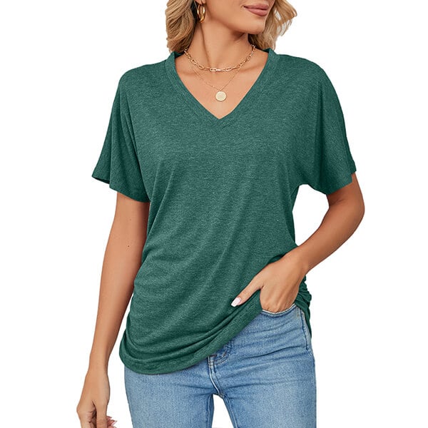 💕Summer Hot Sale 50% OFF🌷🔥Women's V Neck Dolman Tops with Side Shirring