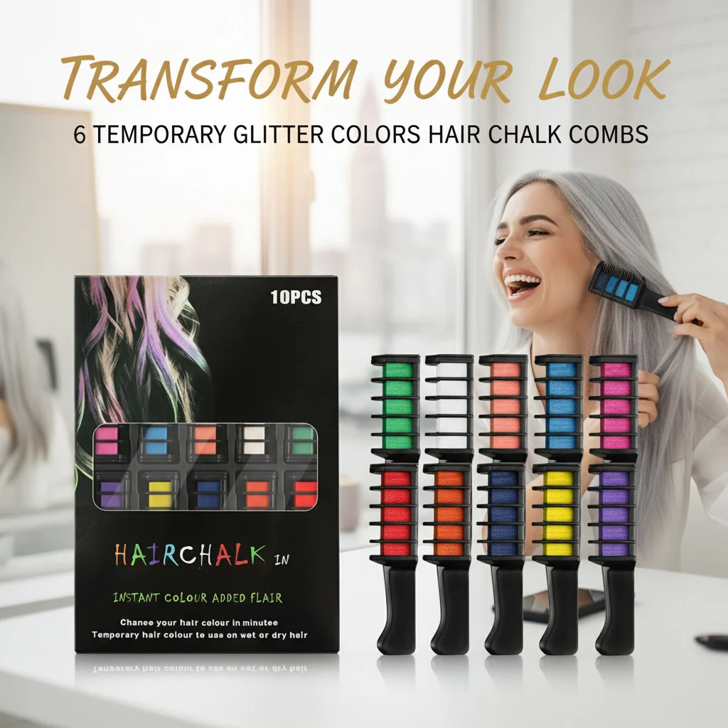 🎅New Year Pre-sale 50% OFF✨Temporary Hair Dye Chalk Comb - Cruelty Free