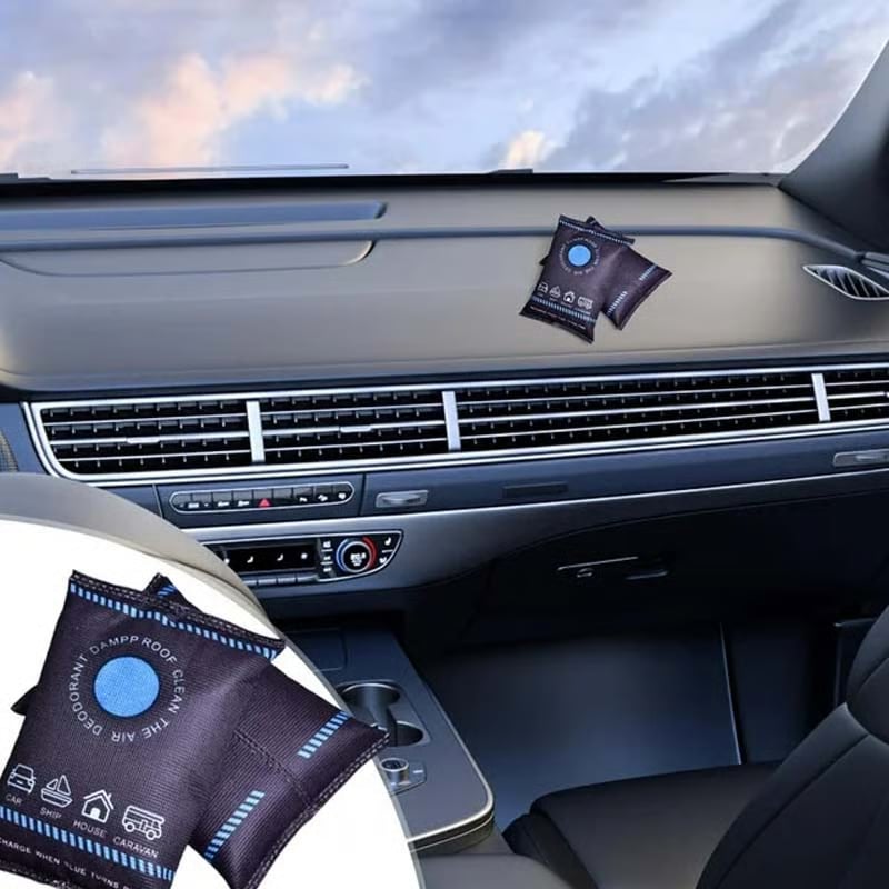 ❄️ BUY 2 GET 3! 🌬️ REUSABLE DEHUMIDIFIER BAG - Color-Changing Indicator, High-Capacity Moisture Absorption for Closet, Car and Basement 🚗👕
