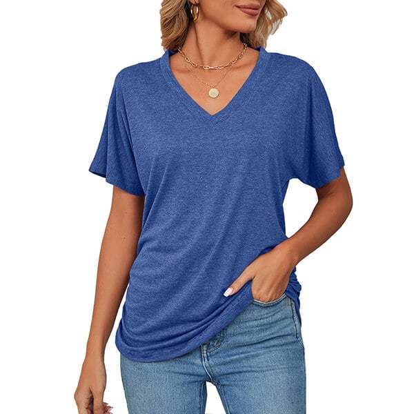 💕Summer Hot Sale 50% OFF🌷🔥Women's V Neck Dolman Tops with Side Shirring