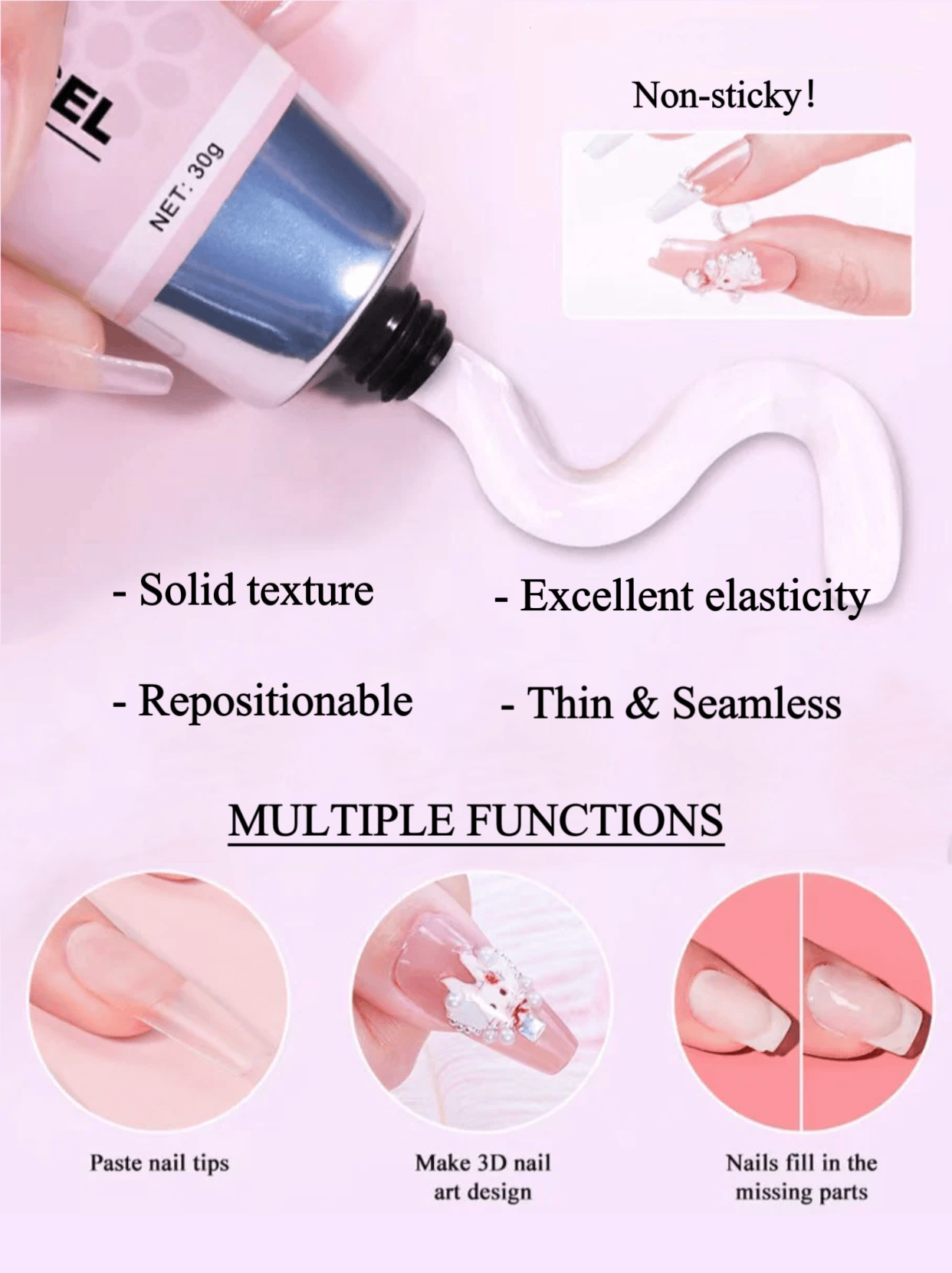 🎉Hot Selling🎉Magic Solid Nail Glue Kit (3-In-1 Nail Art Kits)