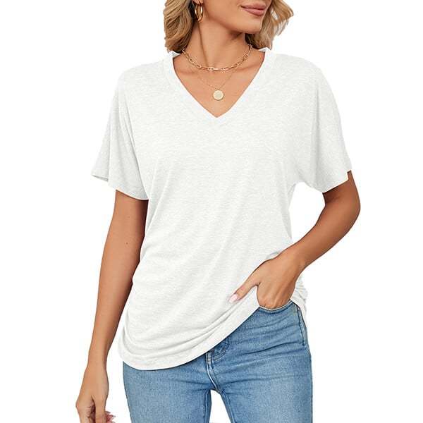 💕Summer Hot Sale 50% OFF🌷🔥Women's V Neck Dolman Tops with Side Shirring