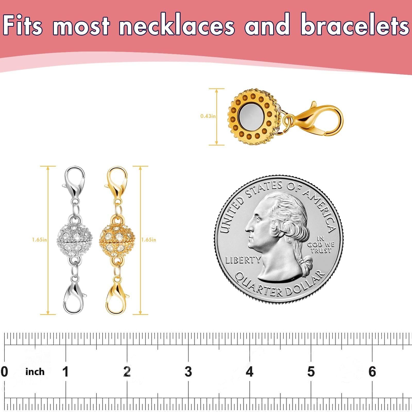 🏆 50K+ SOLD! Almost Gone💥Magnetic Necklace Clasps & Closures, Best Gifts