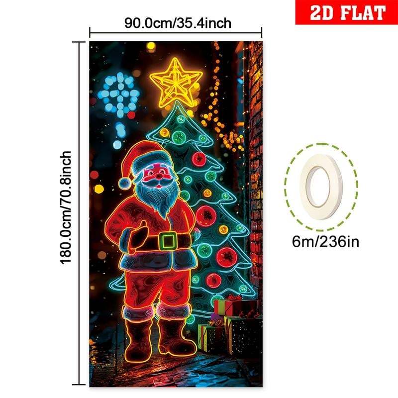 🏆Flash Sale⚡50K+ SOLD! Almost Gone-💥Fluorescent Christmas Door Cover Party Banner