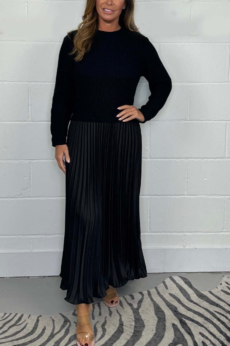 💕Limited Time 59% Off💕Women's Long Sleeve Jumper & Pleated Bottom Dress
