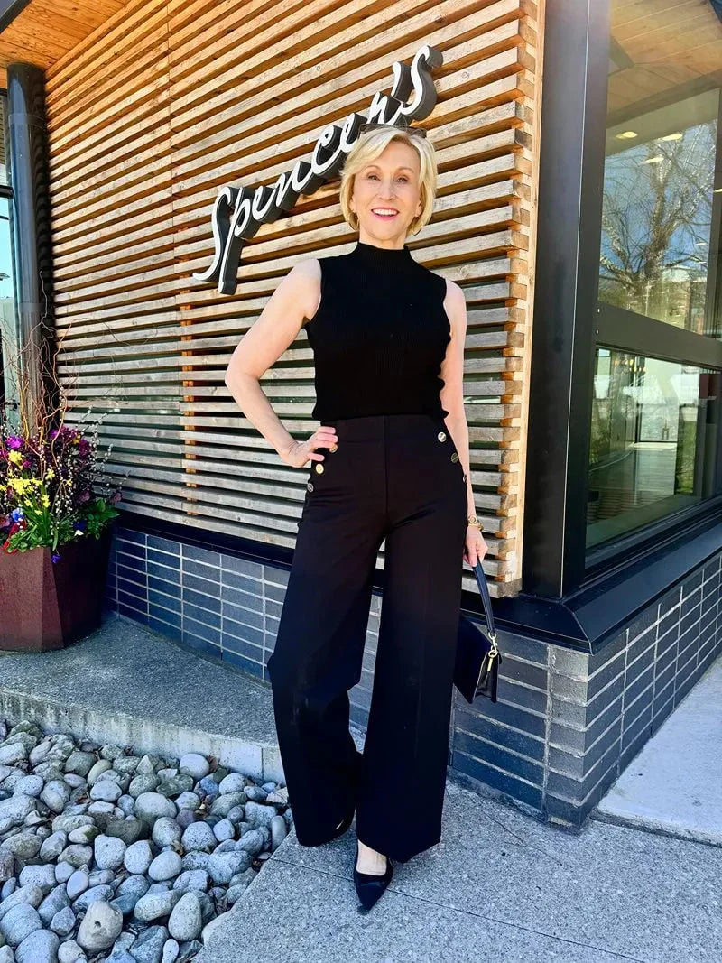 🥰HOT SALE 50% OFF🥰Tummy Control Button Wide Leg Pants