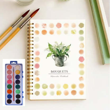 Watercolor Workbook for Beginners with 16 Colors Paint