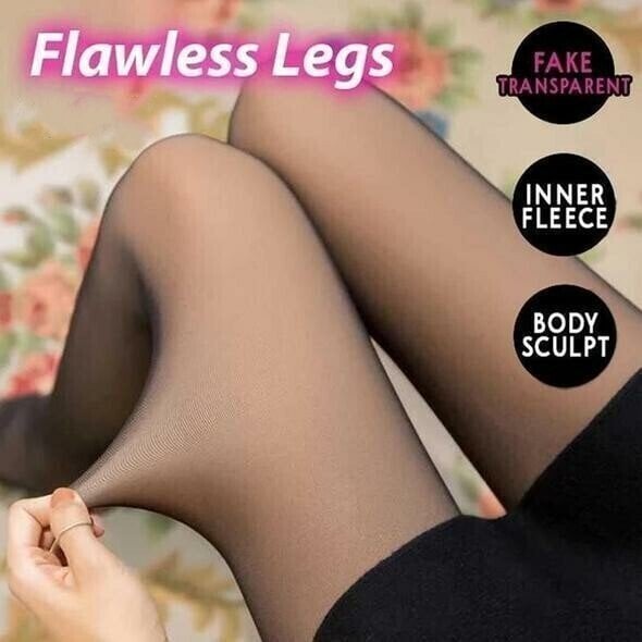 🔥Flash Sale 50% OFF!!⚡20K+ SOLD! 🏆❄️Flawless Legs Fake Translucent Warm Plush Lined Elastic Tights