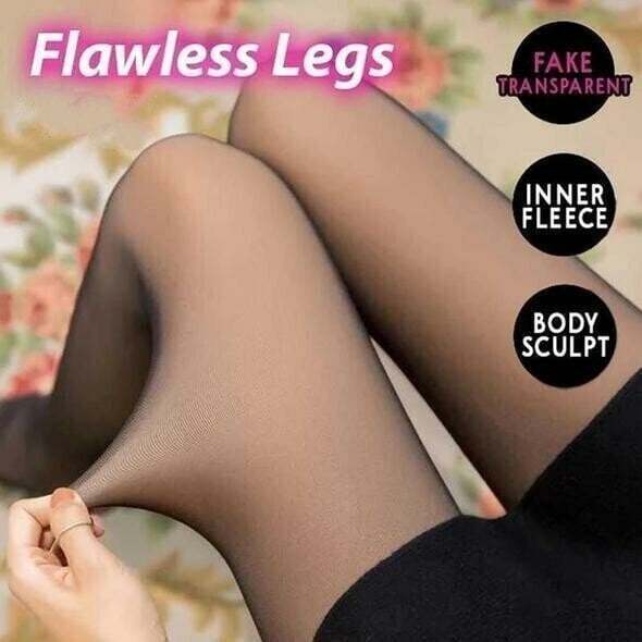 🔥Flash Sale 50% OFF!!⚡20K+ SOLD! 🏆❄️Flawless Legs Fake Translucent Warm Plush Lined Elastic Tights