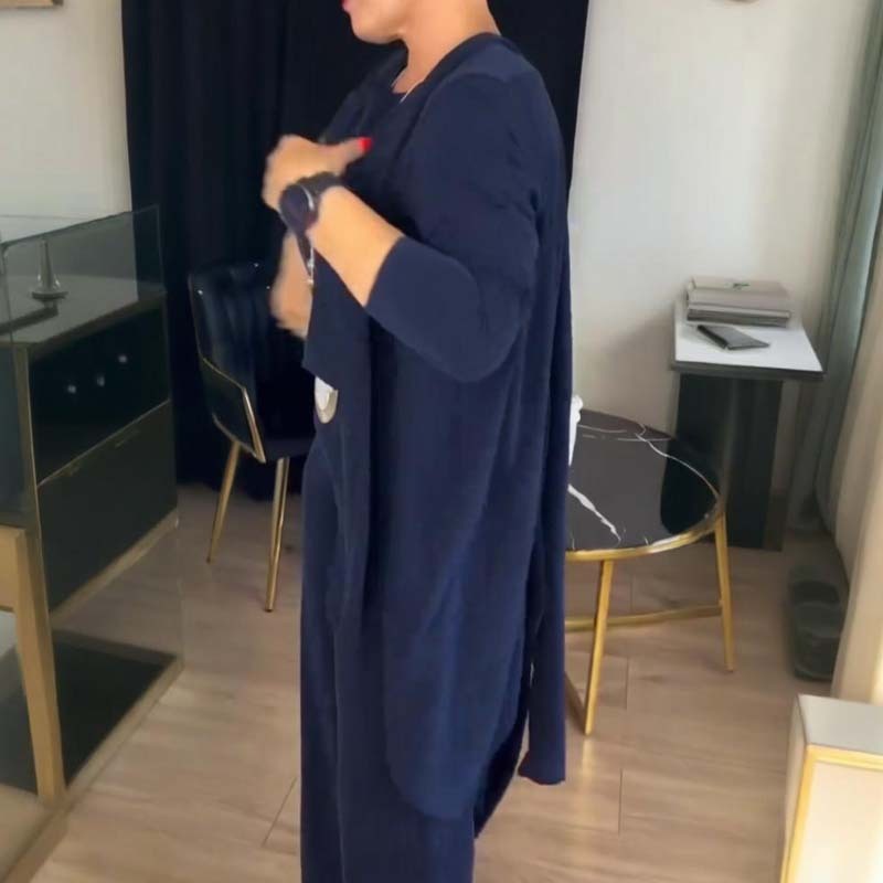 🍂Autumn New Arrivals - 70% Off💥Elegant Longline Cardigan & Top & Pants 3-Pieces Set
