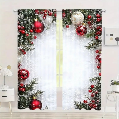 🎅Xmas Sale - 50% OFF🎄Christmas Window Curtains 2-Piece Set for Home Decor