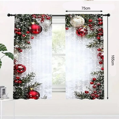 🎅Xmas Sale - 50% OFF🎄Christmas Window Curtains 2-Piece Set for Home Decor