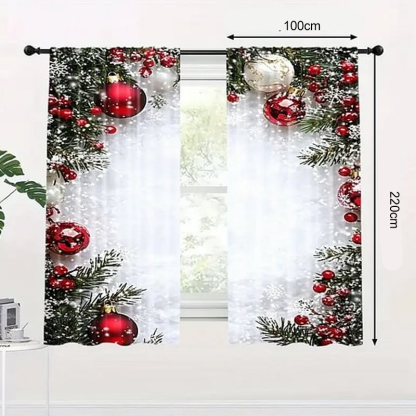 🎅Xmas Sale - 50% OFF🎄Christmas Window Curtains 2-Piece Set for Home Decor