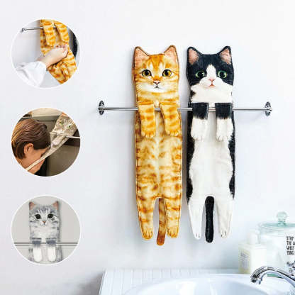 🎁Christmas Gift idea 50% OFF🎄🎅✨😺Cute Cat Hand Towel🐾
