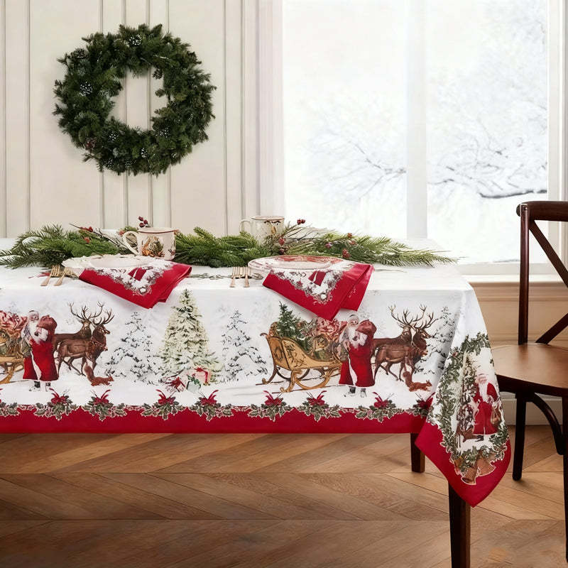 🎁Christmas Printed Tablecloth🌟Stylish Patterns + Premium Fabric, Ideal Gift for Home Decor Lovers!