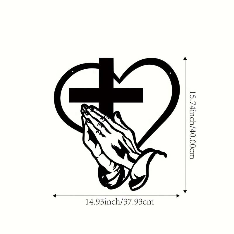 🎅🏻Christmas Sale🎁Elegant Christian Heart & Cross Wall Art