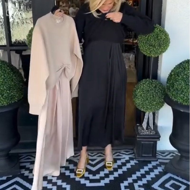 🍂Women's Elegant 2-Piece Set: Twist-Knot Top & Maxi Dress