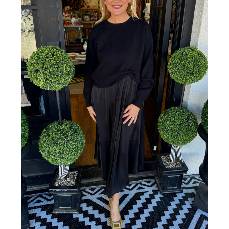 🍂Women's Elegant 2-Piece Set: Twist-Knot Top & Maxi Dress