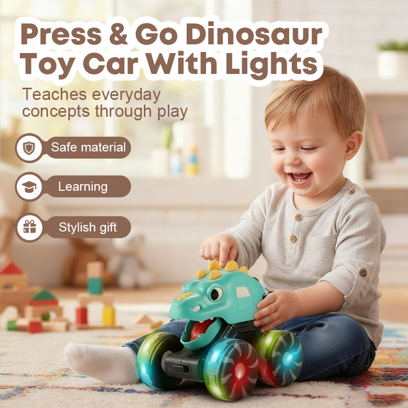 🎉LAST DAY SPECIAL PRICE!🔥Press & Go Dinosaur Toy Car With Lights🦖