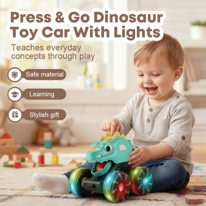 🎉LAST DAY SPECIAL PRICE!🔥Press & Go Dinosaur Toy Car With Lights🦖