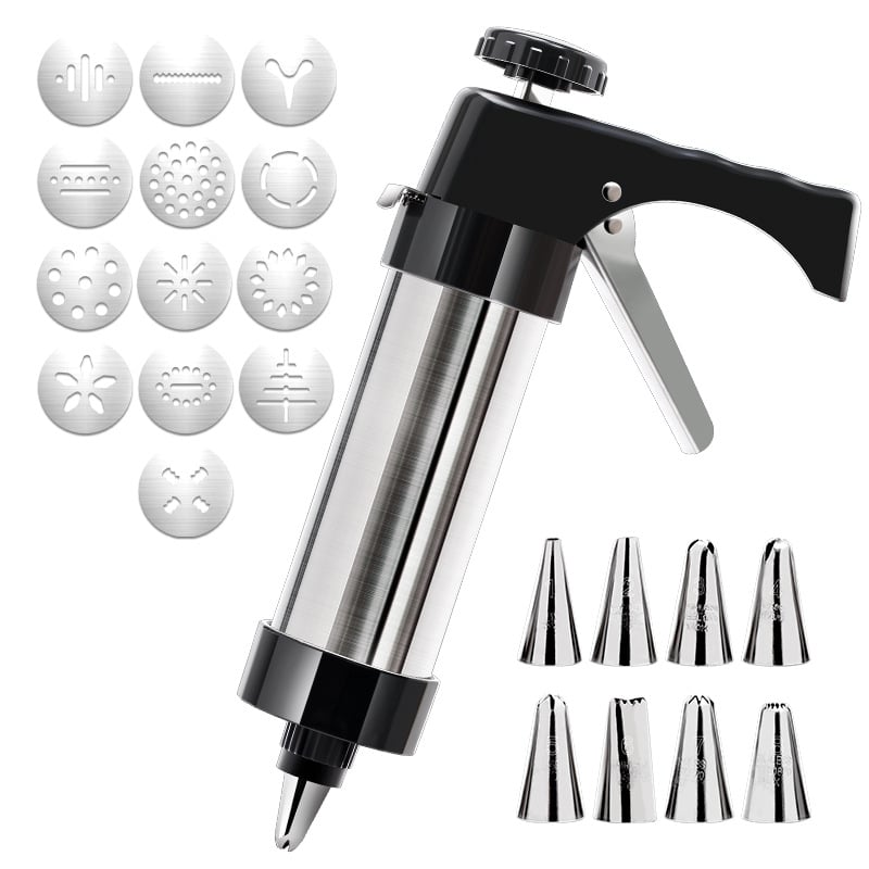 🔥HOT SALE 50% OFF🔥Stainless Steel Cookie Pres with 13 Discs & 8 Nozzles