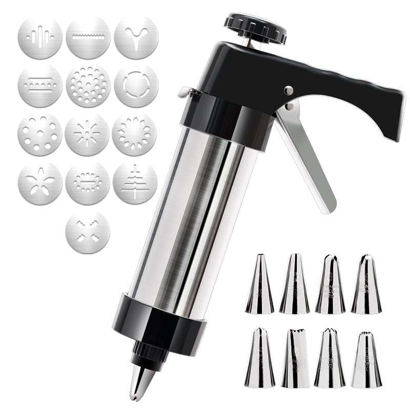 🔥HOT SALE 50% OFF🔥Stainless Steel Cookie Pres with 13 Discs & 8 Nozzles