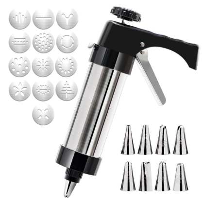 🔥HOT SALE 50% OFF🔥Stainless Steel Cookie Pres with 13 Discs & 8 Nozzles