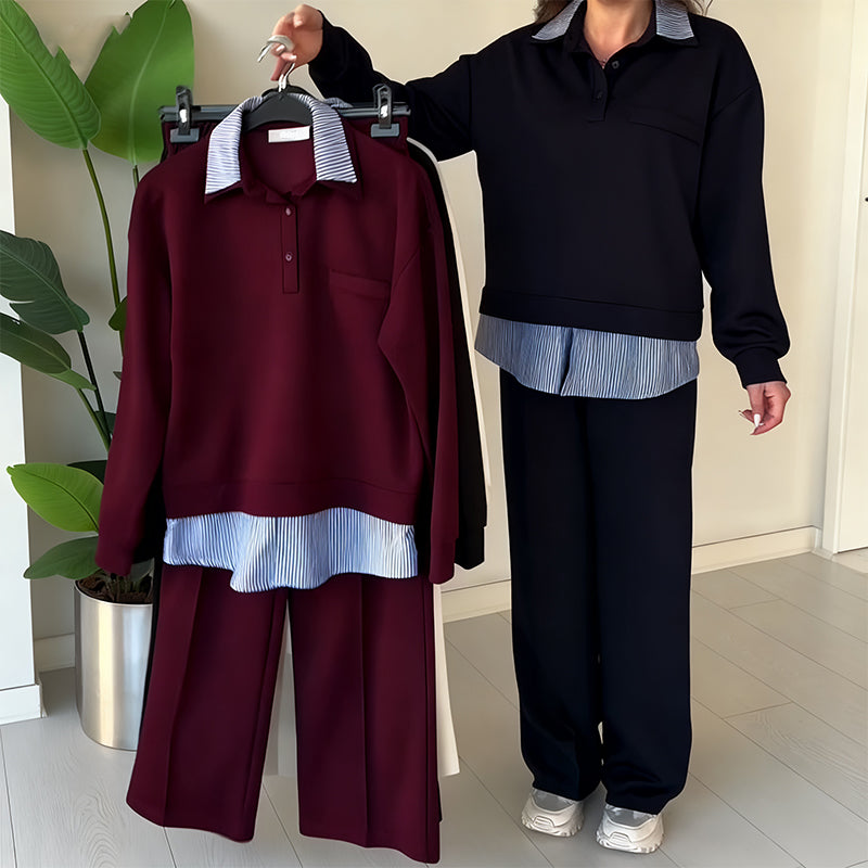 🔥Hot Sale Offers🔥Women's Casual Long-Sleeve Top and Pants 2-Piece Set