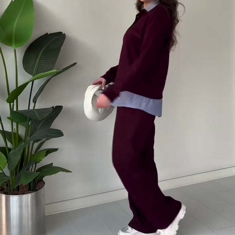 🔥Hot Sale Offers🔥Women's Casual Long-Sleeve Top and Pants 2-Piece Set