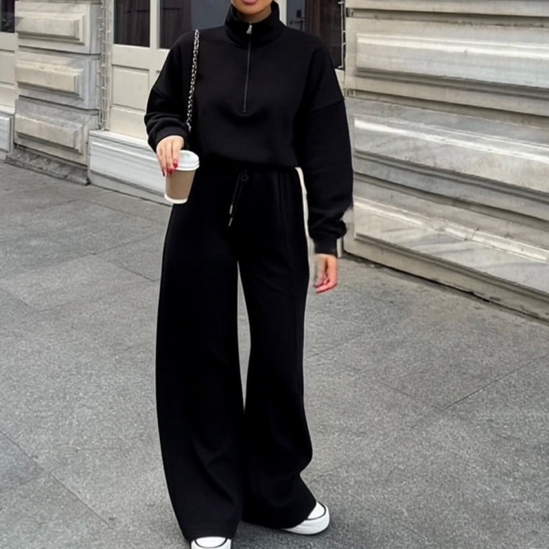 🔥Women's Casual Half-Zip Pullover and Pants Set