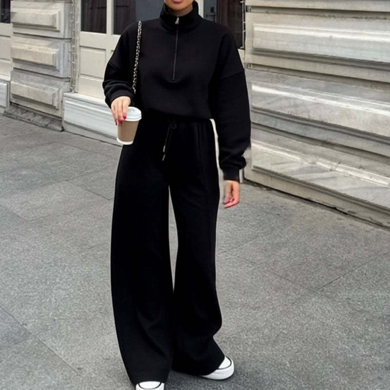 🔥Women's Casual Half-Zip Pullover and Pants Set