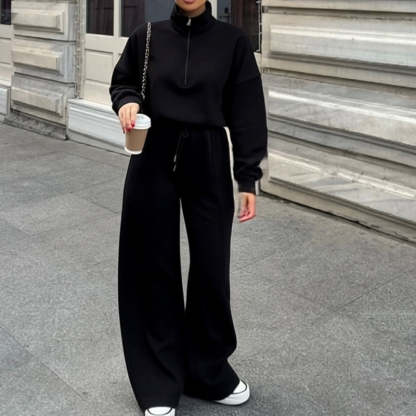 🔥Women's Casual Half-Zip Pullover and Pants Set