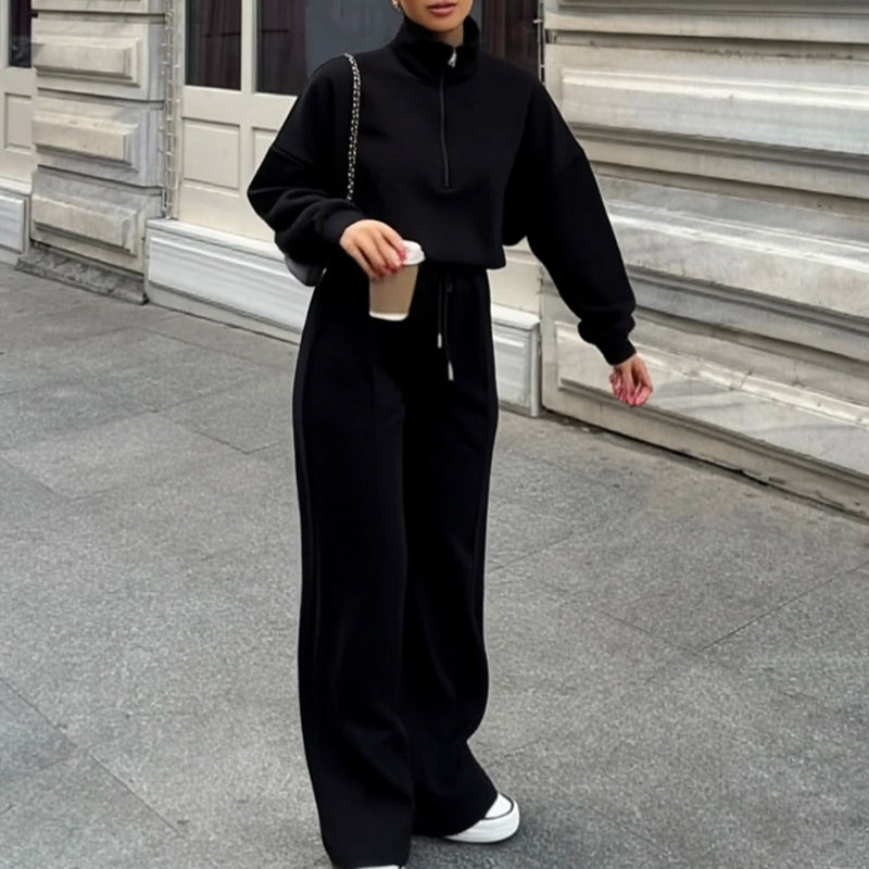 🔥Women's Casual Half-Zip Pullover and Pants Set