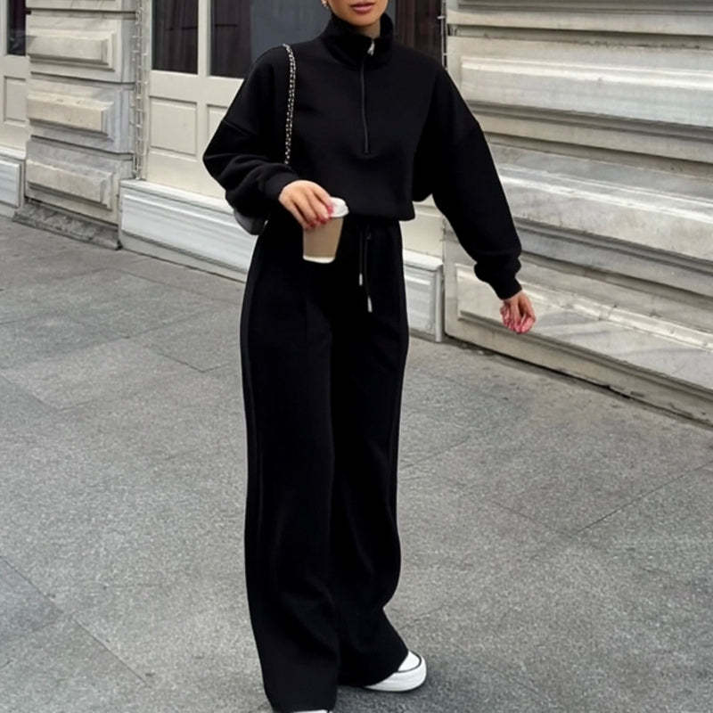 🔥Women's Casual Half-Zip Pullover and Pants Set