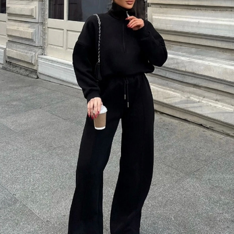 🔥Women's Casual Half-Zip Pullover and Pants Set