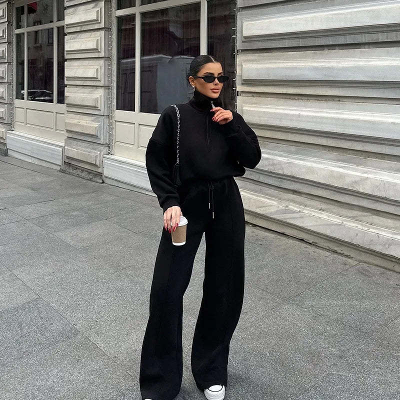 🔥Women's Casual Half-Zip Pullover and Pants Set