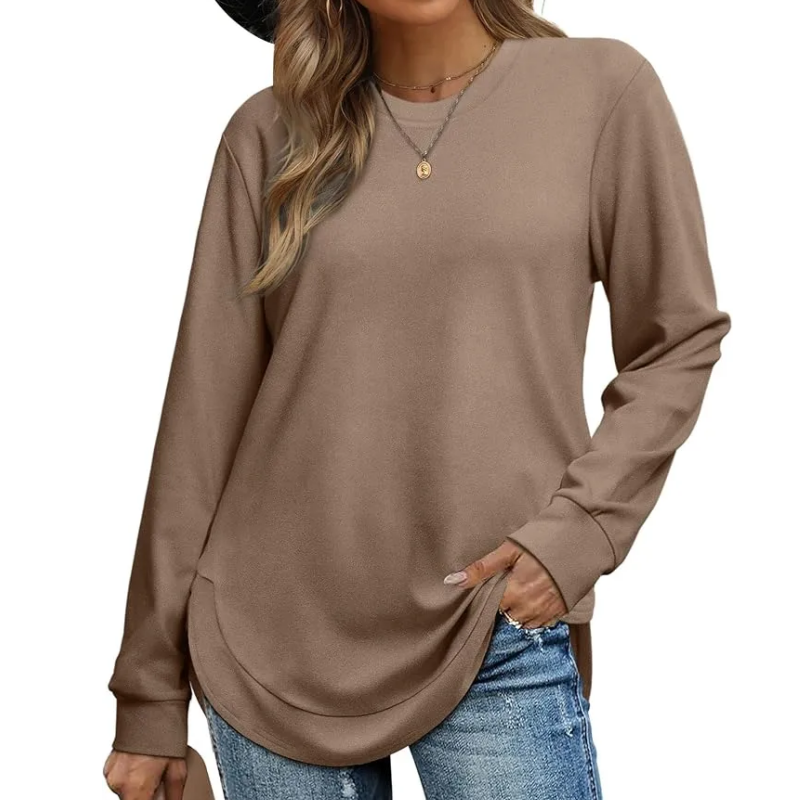 ⏰Hot Sale - Women's Sweatshirt Crewneck Curved Hem