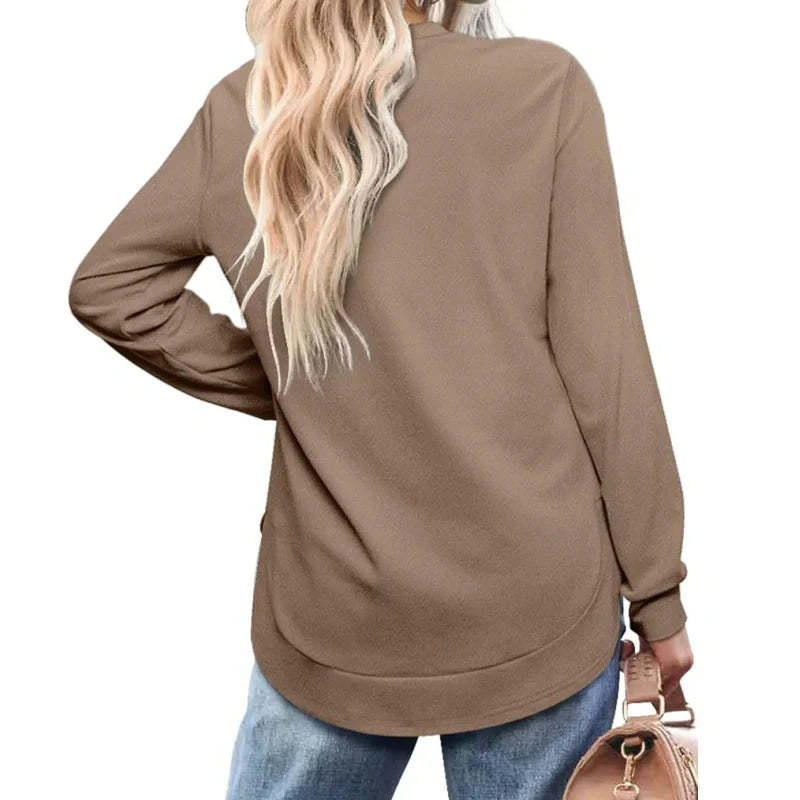 ⏰Hot Sale - Women's Sweatshirt Crewneck Curved Hem