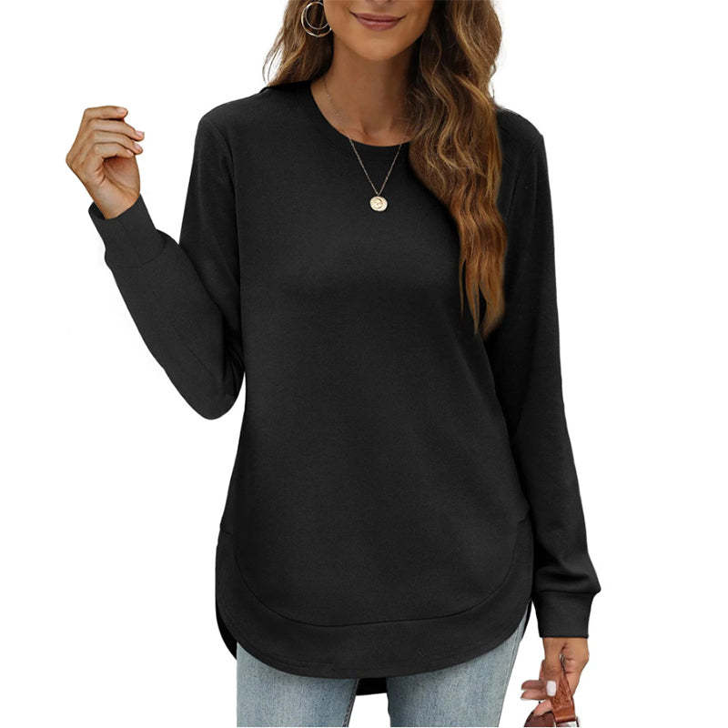 ⏰Hot Sale - Women's Sweatshirt Crewneck Curved Hem