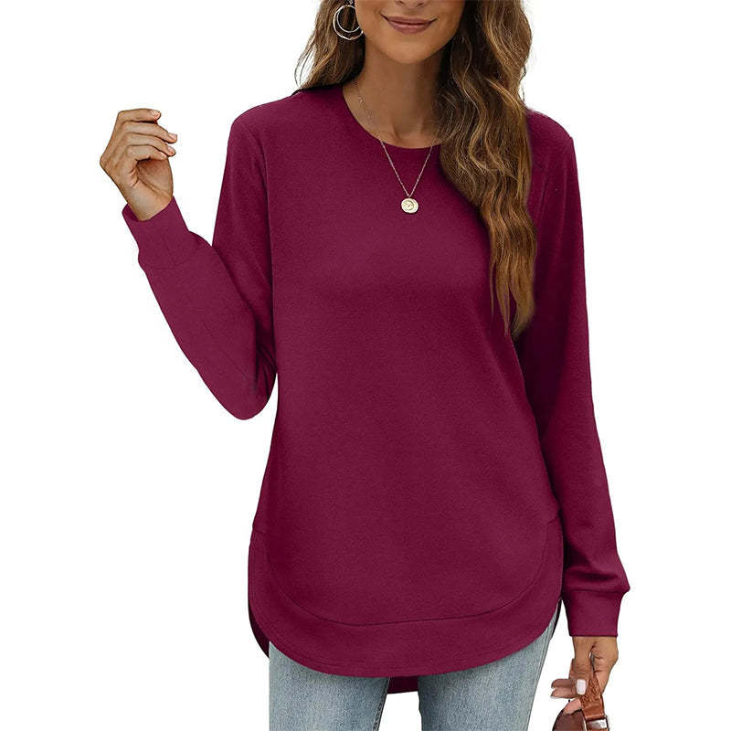 ⏰Hot Sale - Women's Sweatshirt Crewneck Curved Hem