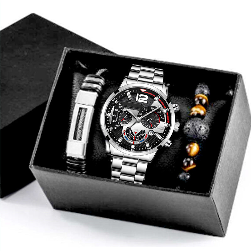 Men's 3-in-1 Watch & Bracelet Gift Set