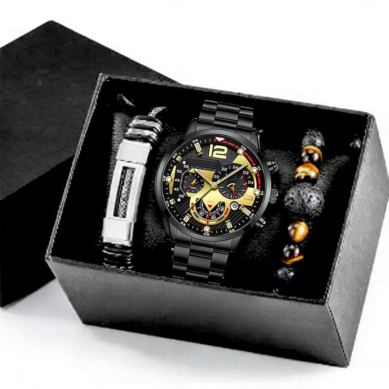 Men's 3-in-1 Watch & Bracelet Gift Set
