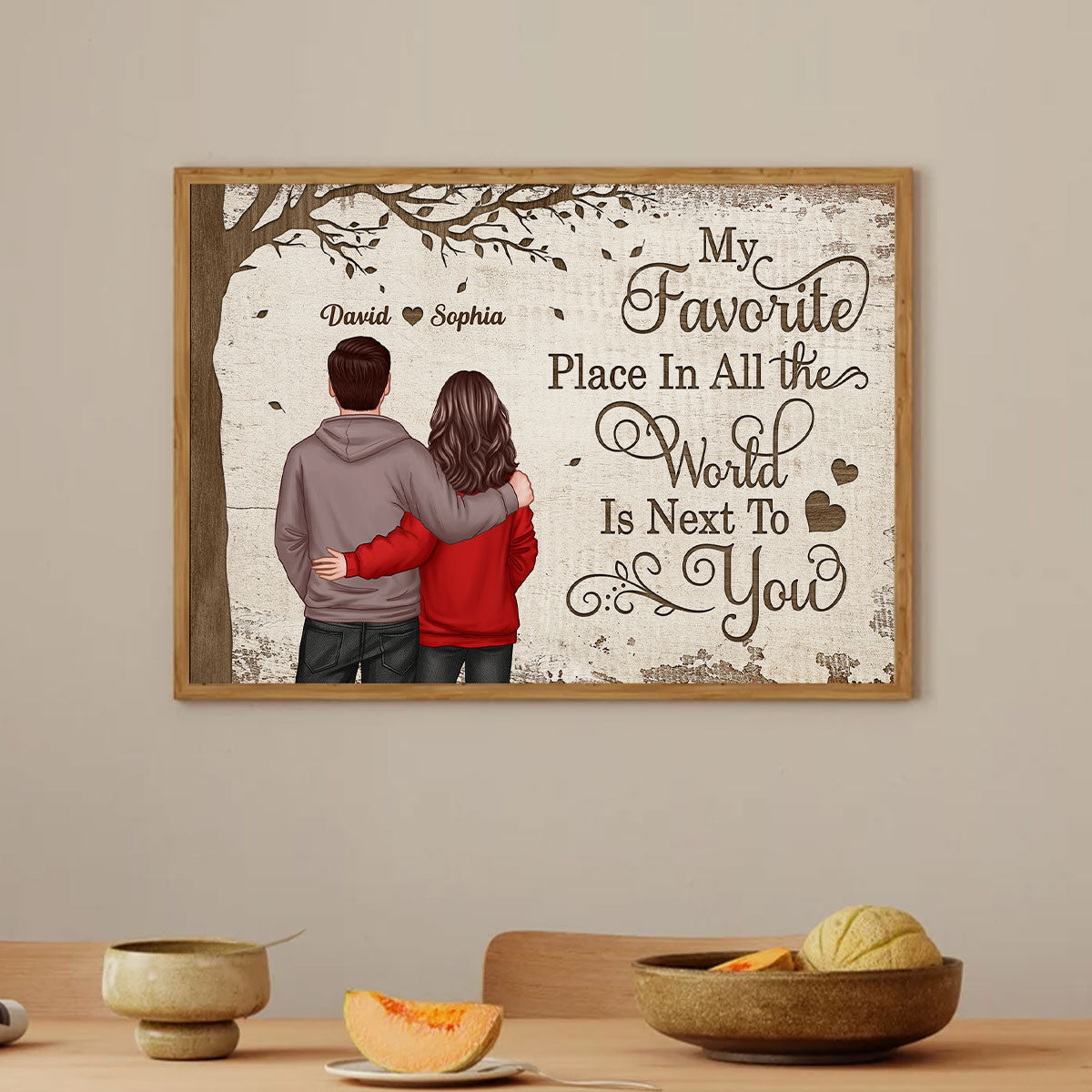 💖Favorite Place In The World Couple Back View - Personalized Poster - Anniversary Gift For Him/Her🥰