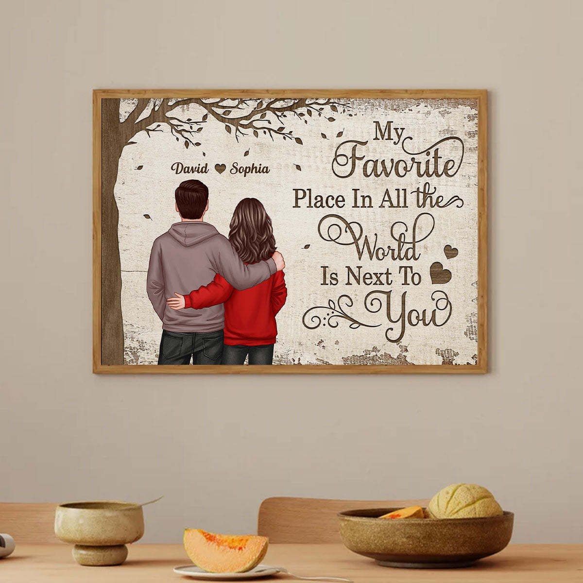 💖Favorite Place In The World Couple Back View - Personalized Poster - Anniversary Gift For Him/Her🥰