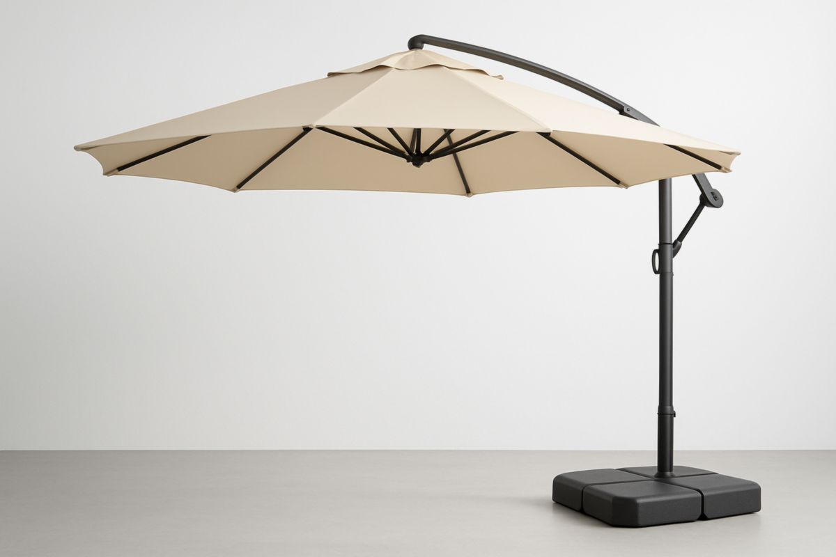 Parasol Cantilever Polyester Ø350cm Beige Metaal Frame-Cosyeterna