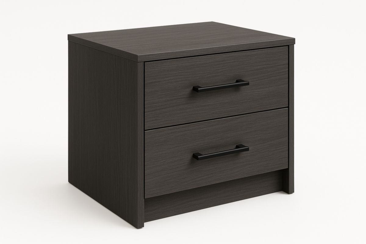 Nachtkastje met Twee Lades Houtnerf Bruin 50x40x55cm-Cosyeterna