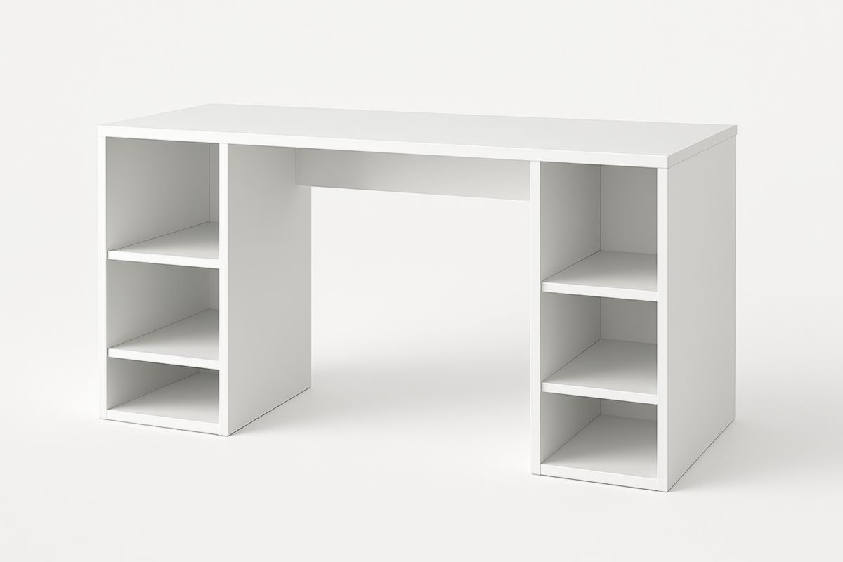 Wit Bureau met Opbergrekken Spaanplaat 120x60x75cm-Cosyeterna