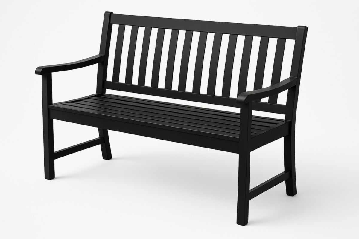 Buitenbank met Armleuningen Aluminium Zwart 120x57x88 cm-Cosyeterna