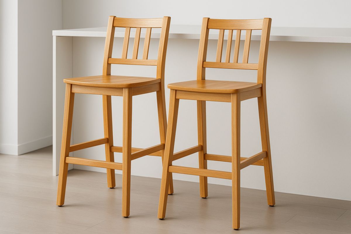 Set van 2 barkrukken massief beukenhout 104cm naturel-Cosyeterna