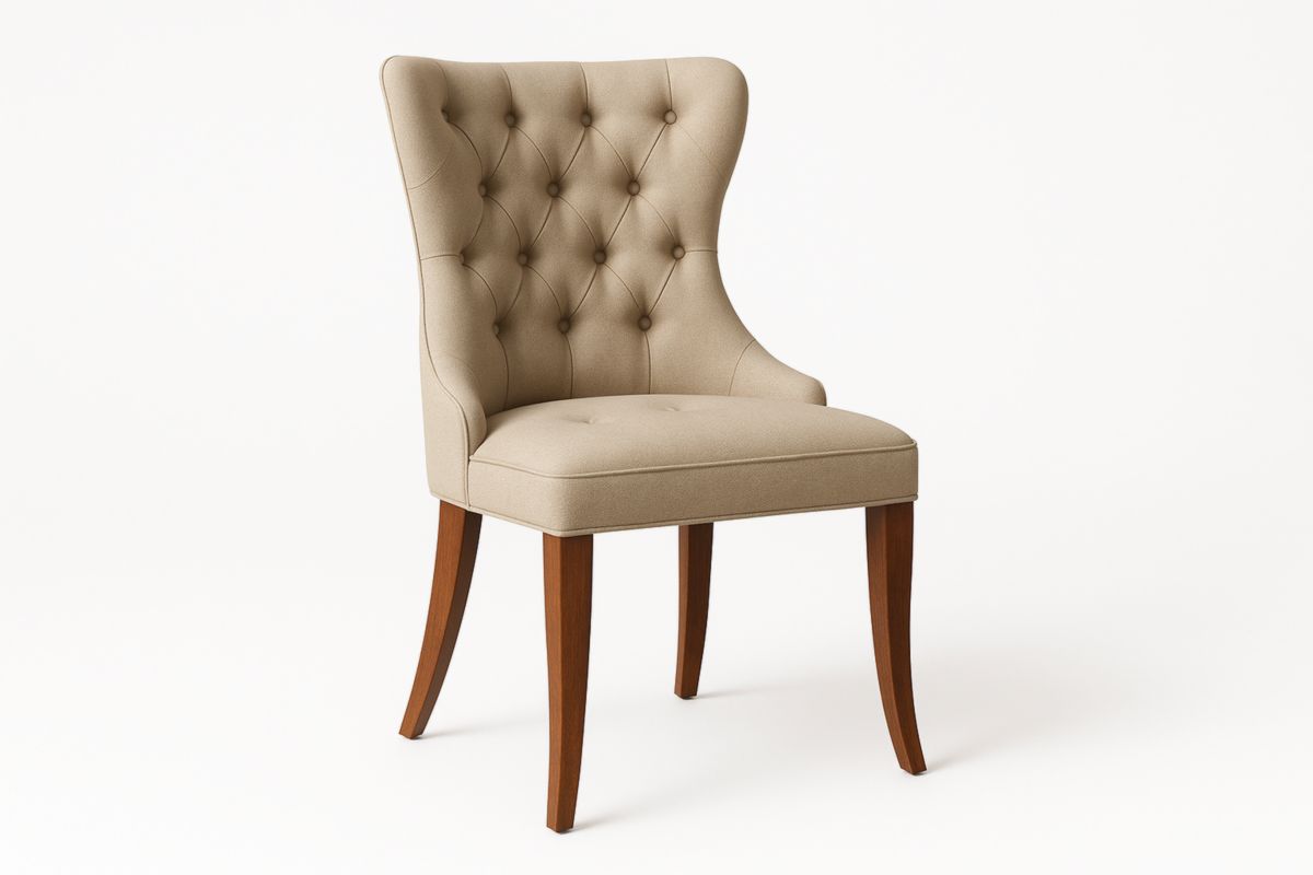 Beklede Stoel Polyester Houten Poten 90 cm Beige-Cosyeterna